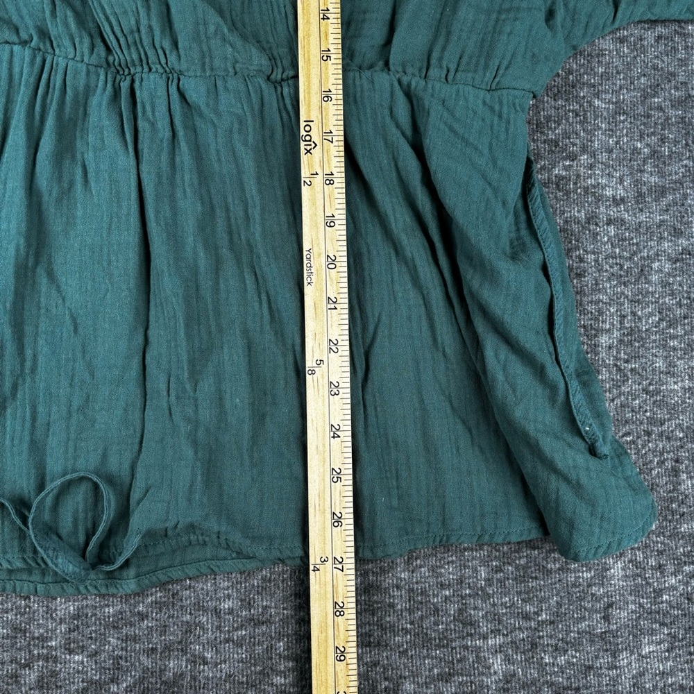 Ava & Viv Teal Long Sleeve Flowy Tie Waist Blouse Size 1X - Picture 4 of 5